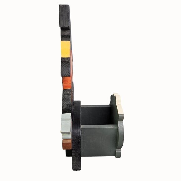 Hand Painted‎ Halloween Witch With Cauldron Wooden Decor Treat Box Whimsical Fun - Picture 7 of 10